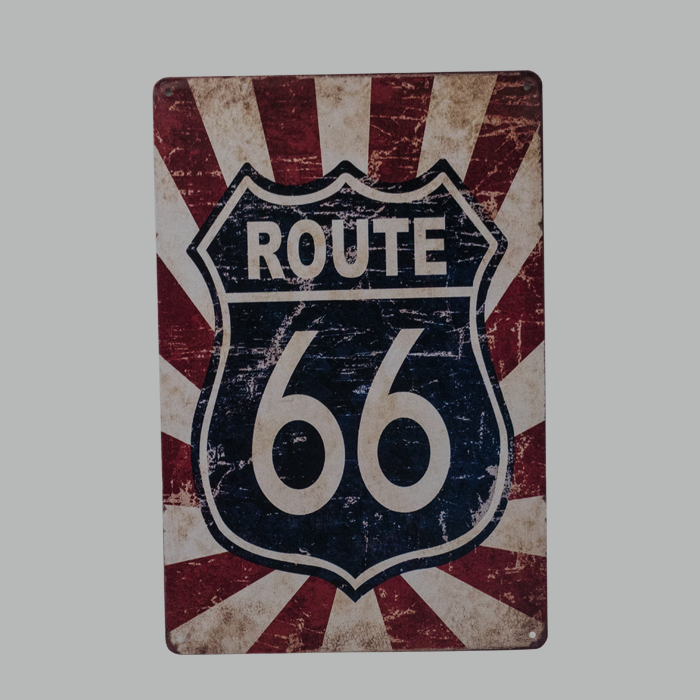 Route 66 metal Plate