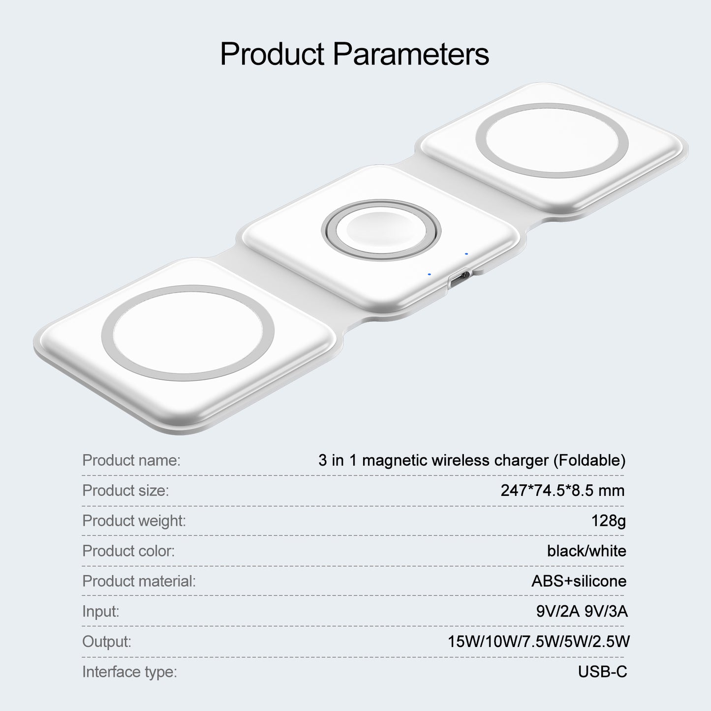 3-in-1 MagSafe wireless charger White