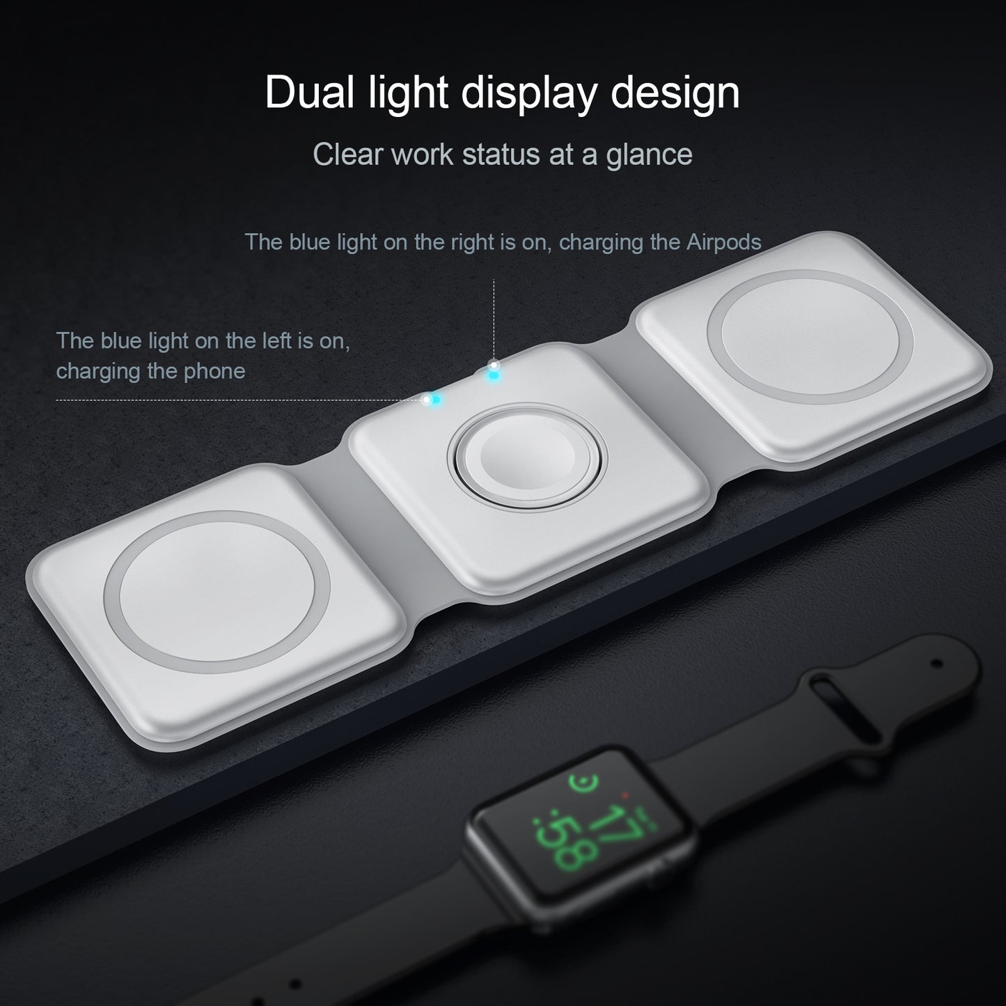 3-in-1 MagSafe wireless charger White