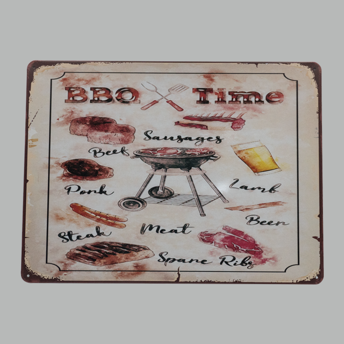 BBQ Time metal Plate