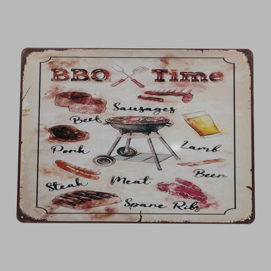 BBQ Time metal Plate
