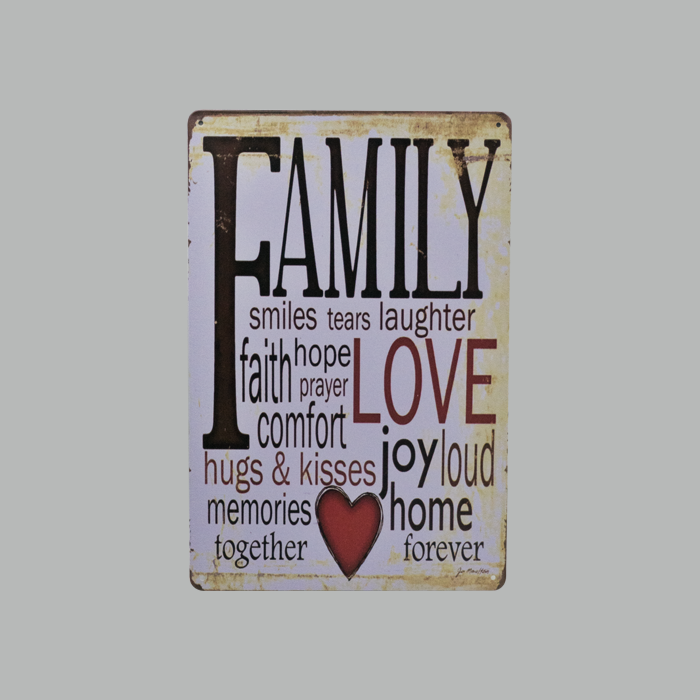 Family love metal Plate