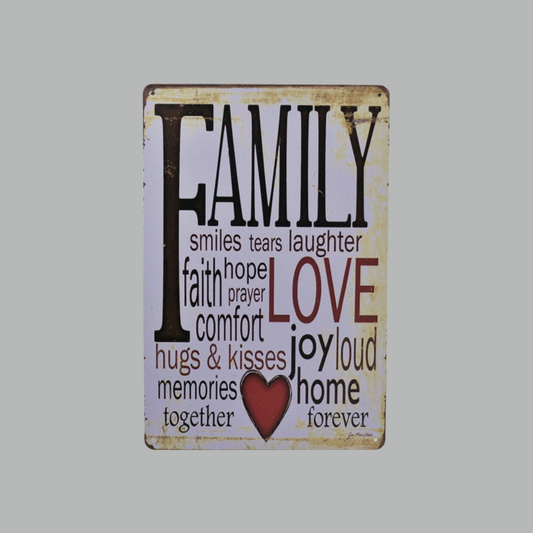 Family love metal Plate