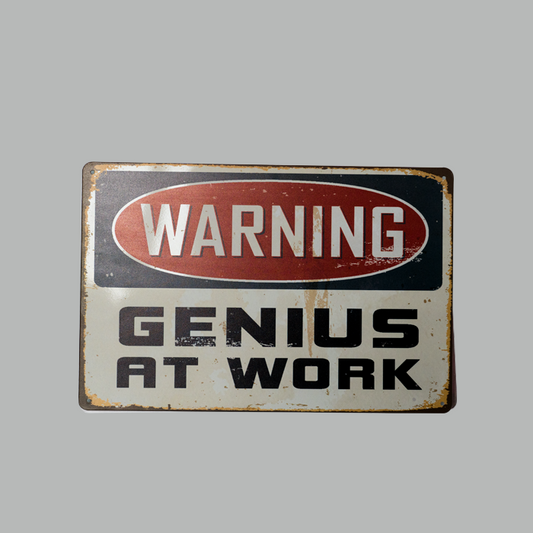 Genius at work Metal Plate