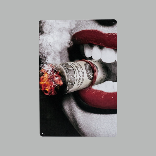 Burning Cash metal Plate